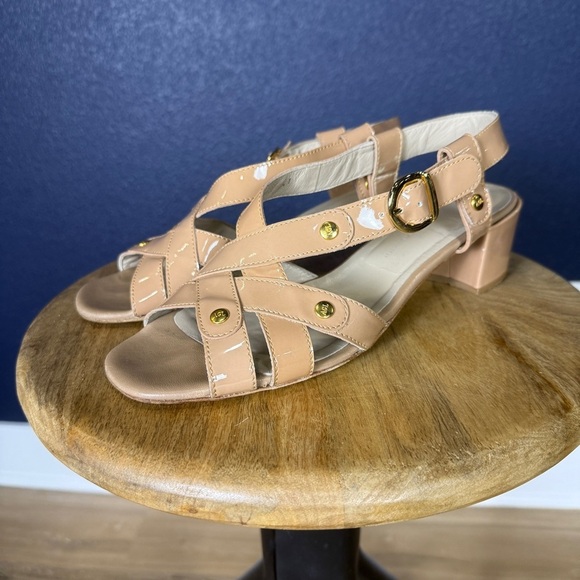 AGL "Isa" Nude/Beige Patent Leather Sandals, Size 41 - Picture 1 of 6